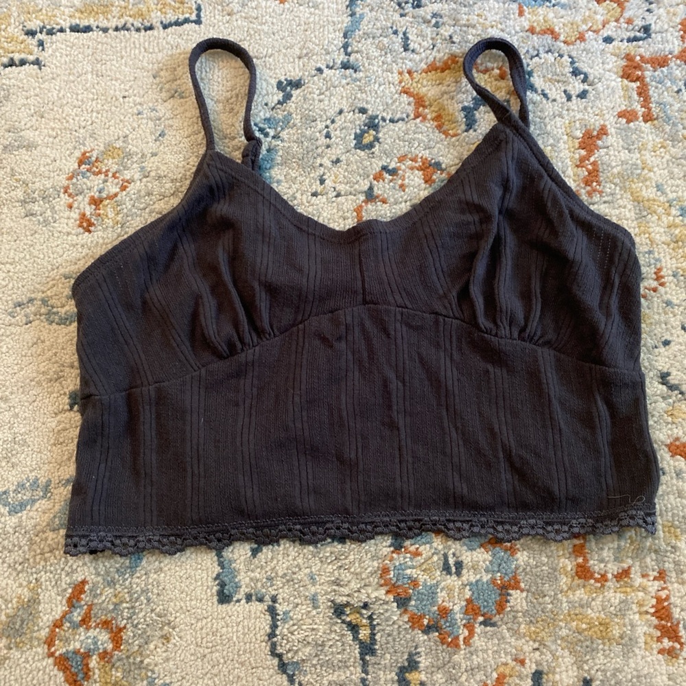 American Eagle Outfitters Black Textured Top